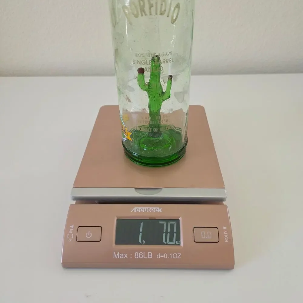 Vintage Porfidio Single Barrel Añejo Tequila Bottle Cactus Inside Glass Mexico